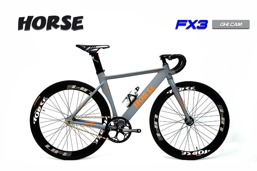 Xe đạp Fix Gear Horse FX3 giảm giá 330K 42 Xe đạp Fixed Gear Horse Fx3 Màu Ghi Cam