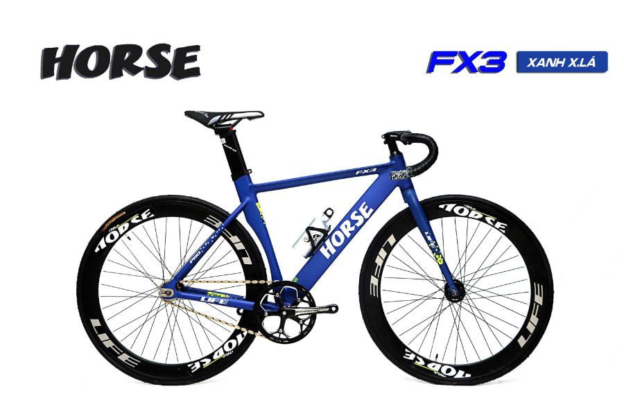 Xe đạp Fix Gear Horse FX3 giảm giá 330K 38 Xe đạp Fixed Gear Horse Fx3 Màu Xanh
