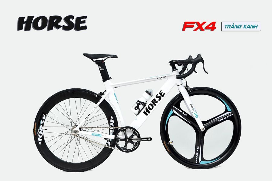 Xe đạp Fixed Gear Horse Fx4 giảm giá 550K 54 Xe đạp Fixed Gear Horse Fx4 Màu Trắng Xanh