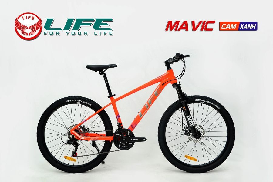 Xe đạp địa hình Life MAVIC chính hãng giảm giá 290K 60 Xe đạp Life Mavic Màu Cam Xanh