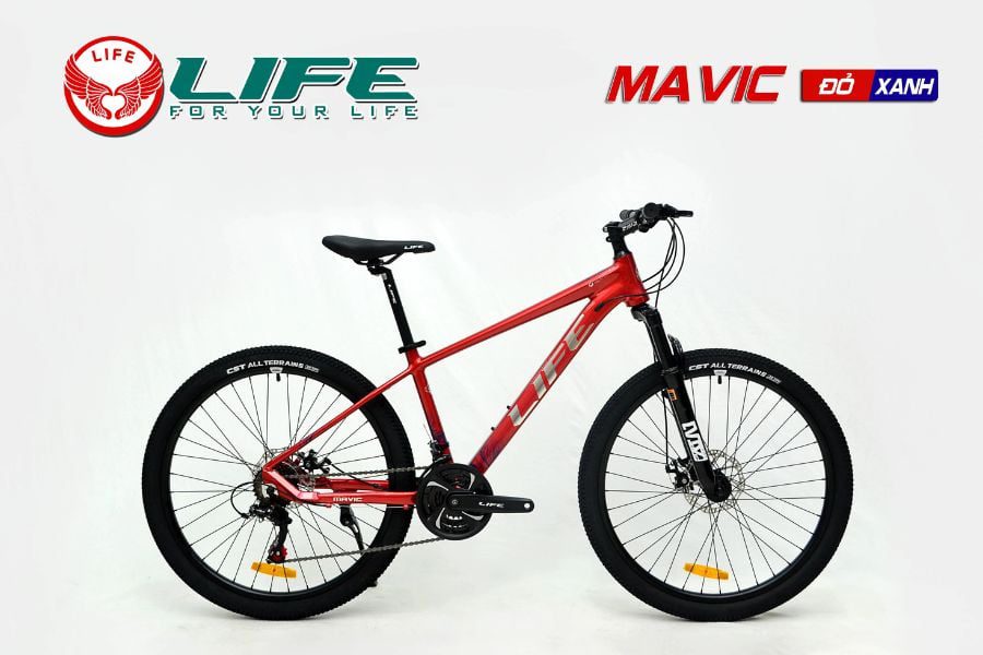 Xe đạp địa hình Life MAVIC chính hãng giảm giá 290K 59 Xe đạp Life Mavic Màu đỏ Xanh