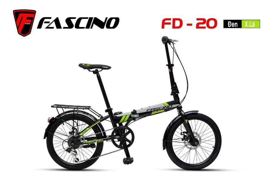 Xe đạp gấp Fascino FD20 giảm giá 300K 53 Xe đạp Gấp Fascino Fd20 Màu đen Xanh Lá