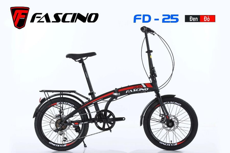 Xe đạp gấp Fascino FD 25 chuẩn giảm giá 500K 40 Xe đạp Gấp Fascino Fd25 Màu Đen Đỏ