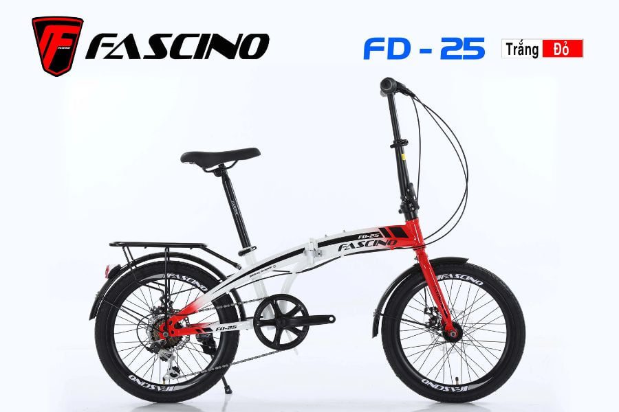 Xe đạp gấp Fascino FD 25 chuẩn giảm giá 500K 37 Xe đạp Gấp Fascino Fd25 Màu Trắng đỏ