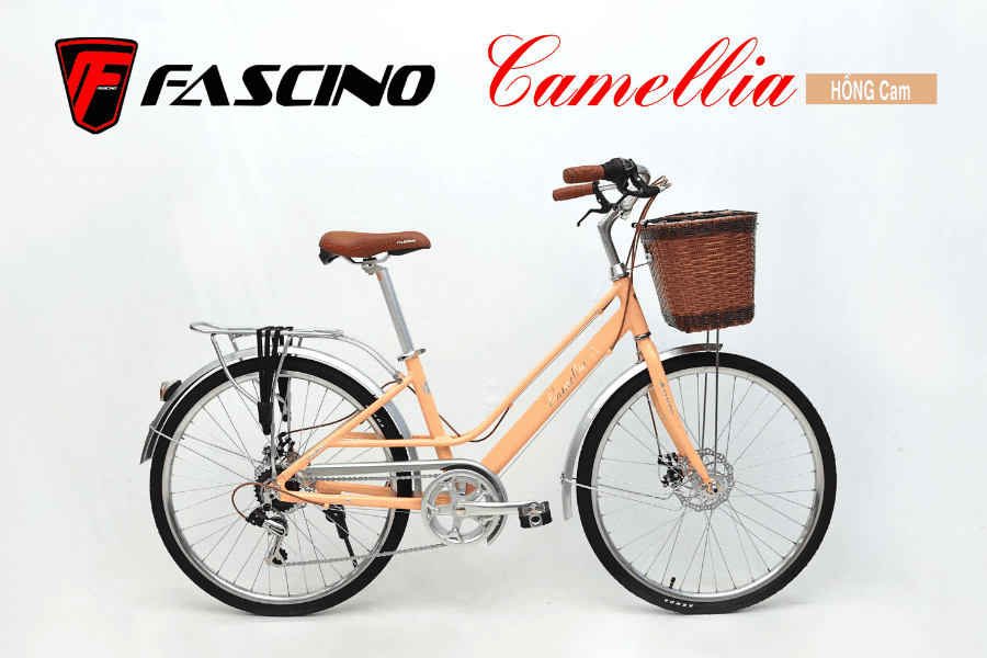 Xe đạp mini nữ Fascino Camellia giảm giá 300K 56 Xe đạp Mini Fascino Camellia Màu Hồng Cam