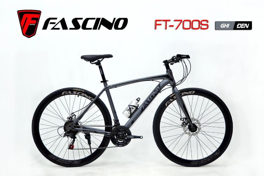 Xe đạp touring Fascino FT 700S giảm giá 250K 45 Xe đạp Touring Fascino Ft-700s Màu Ghi đen