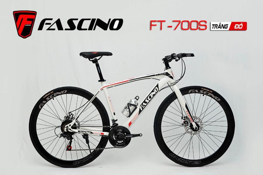 Xe đạp touring Fascino FT 700S giảm giá 250K 44 Xe đạp Touring Fascino Ft-700s Màu Trắng đỏ