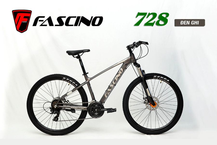 Xe đạp địa hình Fascino 728 giảm sâu 1000K 51 Xe đạp địa Hình Fascino 728 Màu đen Ghi