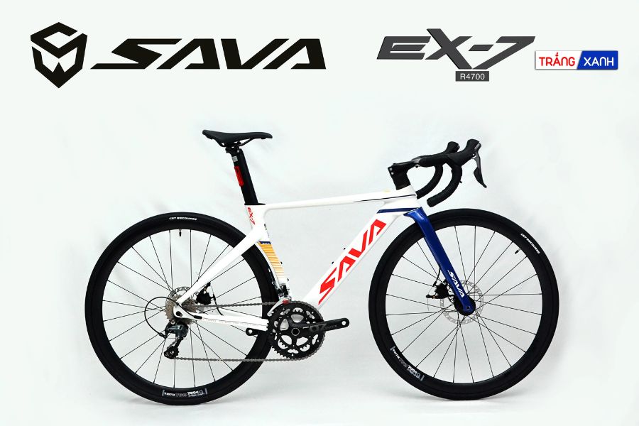 Xe đạp đua Sava EX7 R4700 siêu giảm giá 1M 26 Xe đạp Sava Ex7 R4700 Màu Trắng Xanh