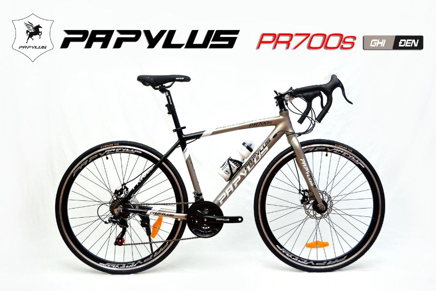 Xe đạp đua PAPYLUS PR700S tặng quà + giảm giá 49 Xe đạp đua Papylus Pr700s Màu Ghi đen