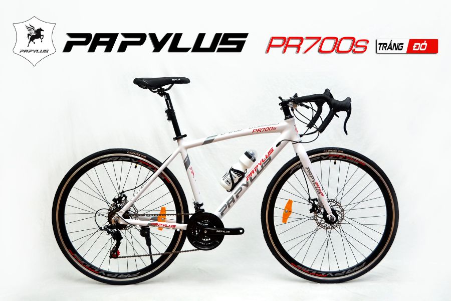 Xe đạp đua PAPYLUS PR700S tặng quà + giảm giá 48 Xe đạp đua Papylus Pr700s Màu Trắng đỏ