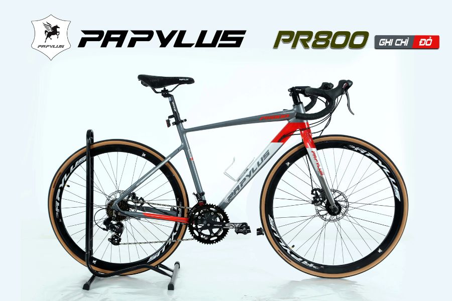 Xe đạp đua Papylus PR800 tay đề lắc Shimano giảm giá + quà tặng 57 Xe đạp đua Papylus Pr800 Màu Ghi đỏ