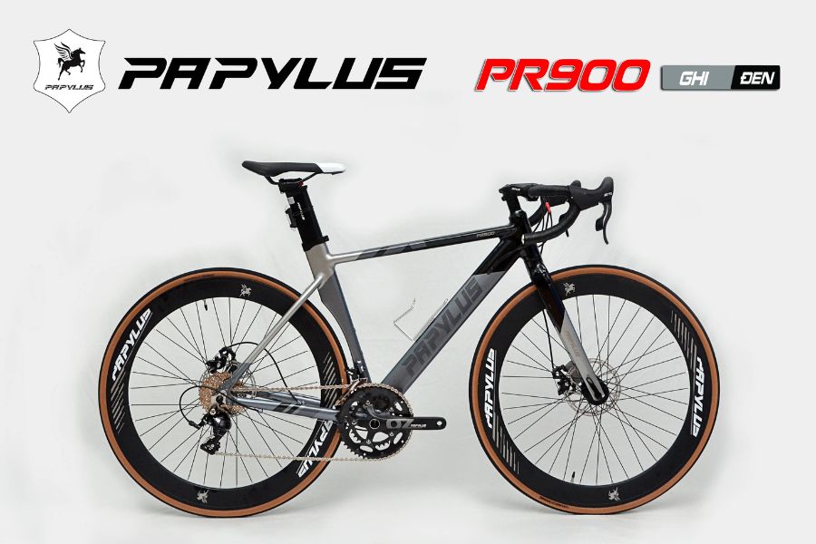 Xe đạp đua cối nổ Papylus PR900 giảm giá + quà tặng 74 Xe đạp đua Papylus Pr900 Màu Ghi đen
