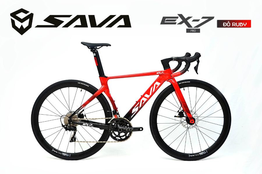 Xe đạp đua Sava EX7 Pro giảm giá 2 triệu 41 Xe đạp đua Sava Ex7 Pro Màu đỏ Ruby