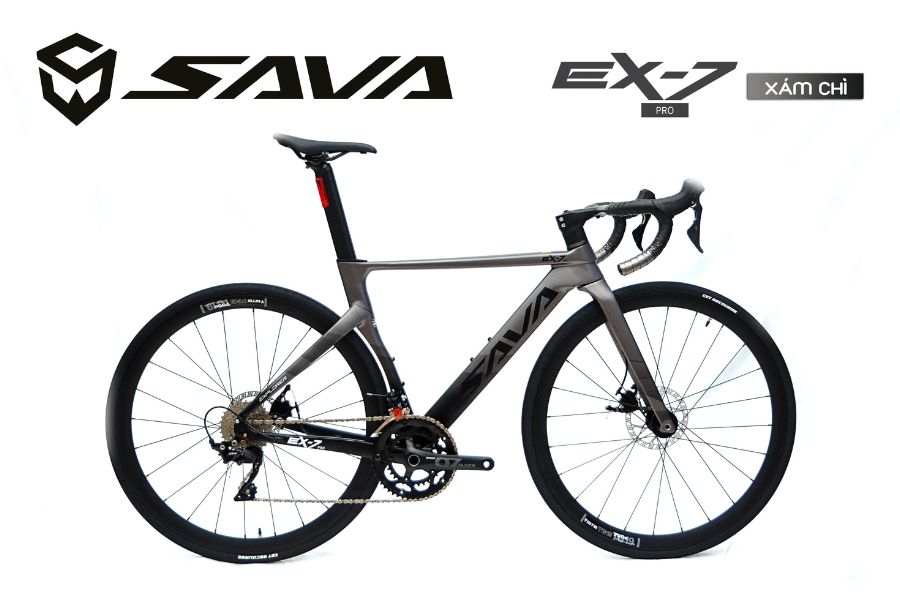 Xe đạp đua Sava EX7 Pro giảm giá 2 triệu 38 Xe đạp đua Sava Ex7 Pro Màu Xám Chì