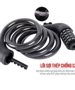 Khóa dây mật khẩu đa năng ( xe đạp, xe máy, cửa kính...vv) hàng xịn 24 Cấu Tạo Khóa Dây 5 Số