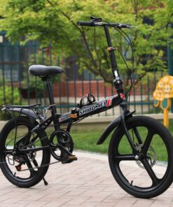 Xe đạp Gấp Shibomei Vành đúc Có đề Màu đen Thêm Gacbaga