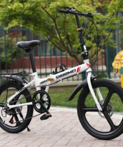 Xe đạp Gấp Shibomei Vành đúc Có đề Màu Trắng Thêm Gacbaga