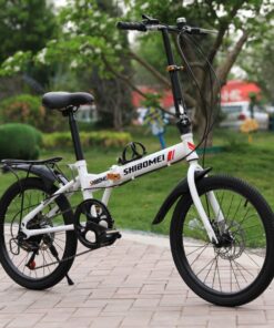 Xe đạp Gấp Shibomei Vành Nan Có đề Màu Trắng Thêm Gacbaga