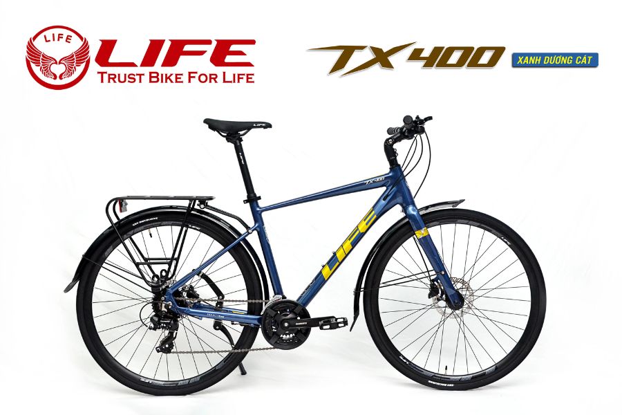 Xe đạp Touring LIFE TX400 giảm giá 1,2M + KM 61 Xe đạp Touring Life Tx400 Màu Xanh Dương Cát