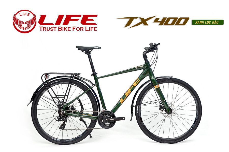 Xe đạp Touring LIFE TX400 giảm giá 1,2M + KM 60 Xe đạp Touring Life Tx400 Màu Xanh Lục Bảo