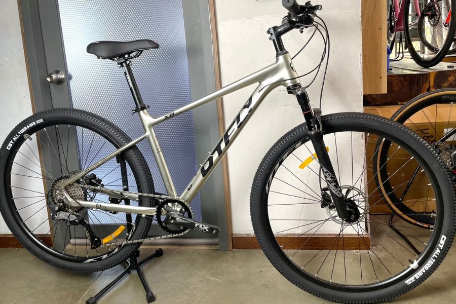 Xe đạp địa hình mtb Dtfly x8 44 Xe đạp địa Hình Mtb Dtfly X8 Màu Bạc ảnh Thật