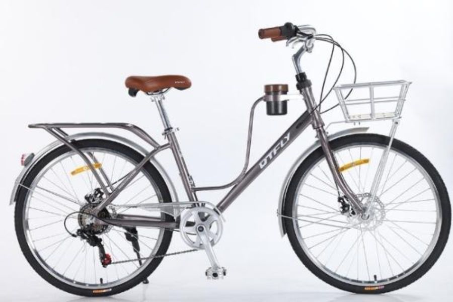 Xe đạp mini nữ Dtfly Cafe 7s 14 Xe đạp Mini Nữ Dtfly Cafe 7s Màu Xám