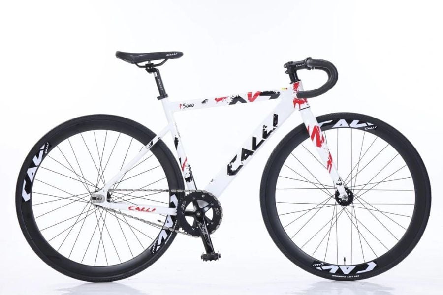 Xe đạp Fixed Gear Calli F5000 siêu chất, giá rẻ 8 xe đạp fixed gear calli F5000 màu trắng