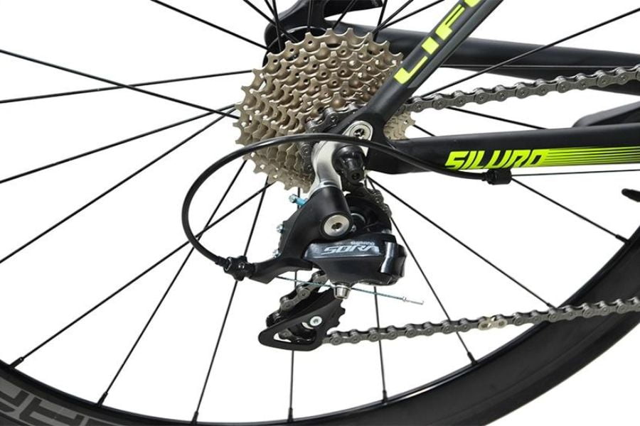 Xe đạp đua Life Siluro dòng xe cao cấp, khung nhôm, Shimano R3000 37 Củ đề sau líp Xe đạp life Siluro