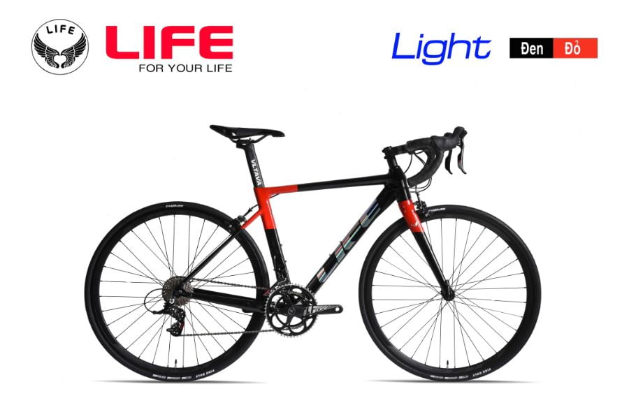 Xe đạp đua Life light giảm giá 450K + quà khuyến mãi 34 Xe đạp đua life light màu đen đỏ