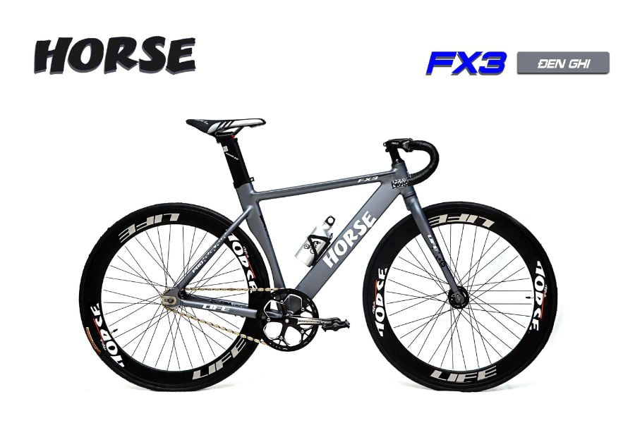 Xe đạp Fix Gear Horse FX3 giảm giá 330K 41 Xe đạp Fixed Gear Horse Fx3 Màu Ghi đen