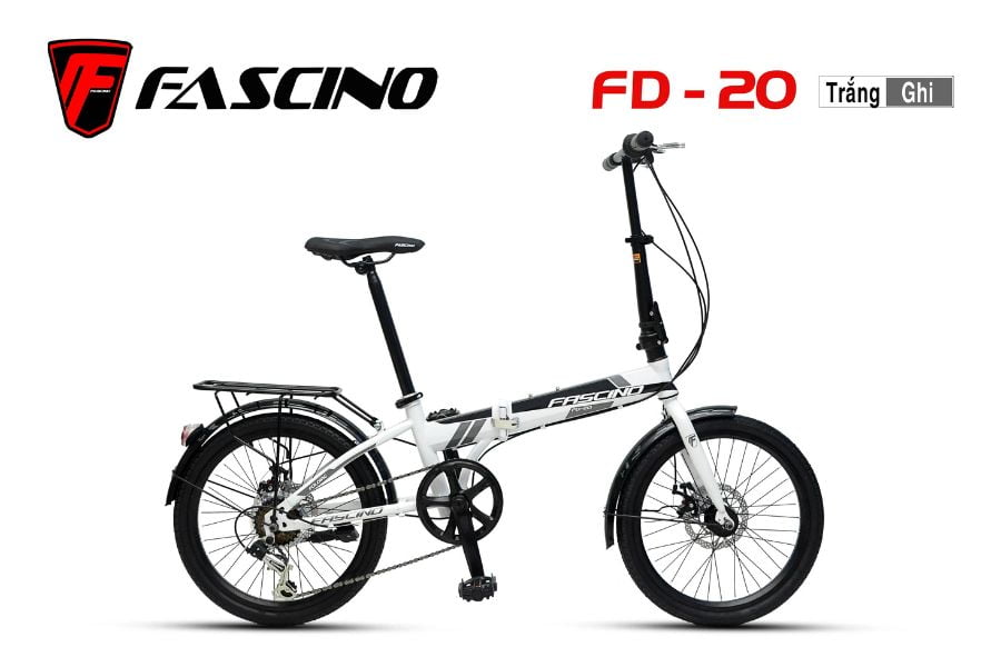 Xe đạp gấp Fascino FD20 giảm giá 300K 50 Xe đạp Gấp Fascino Fd20 Màu Trắng Ghi